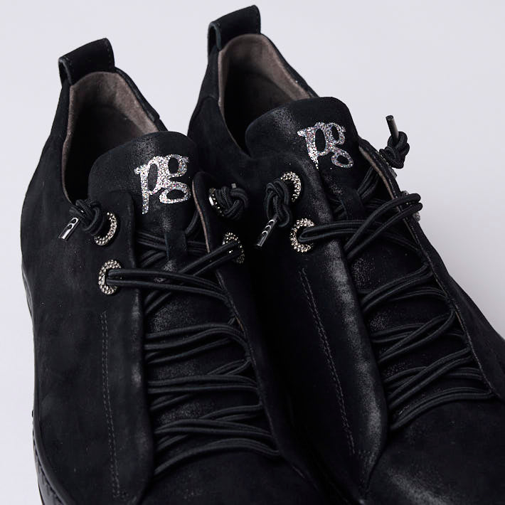 Paul Green Black Suede Leather Trainers - Nozomi