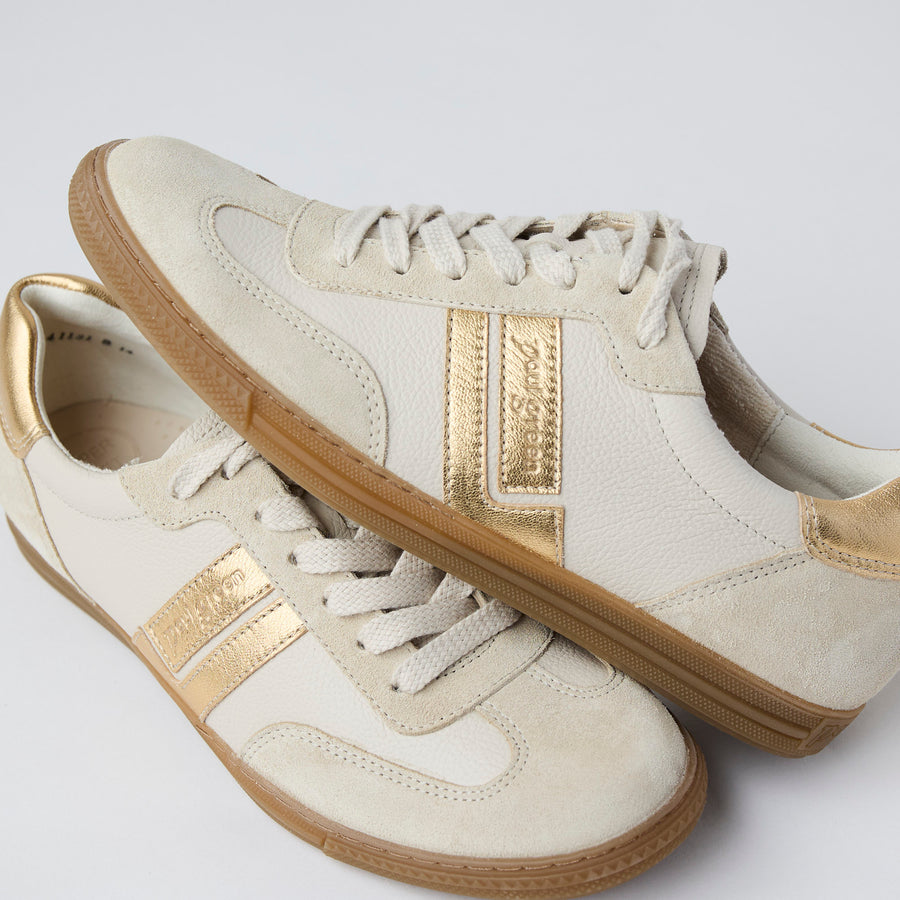 Paul Green Cream Suede Leather Trainers