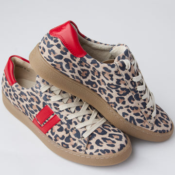 Paul Green Leopard Nubuck Leather Trainers