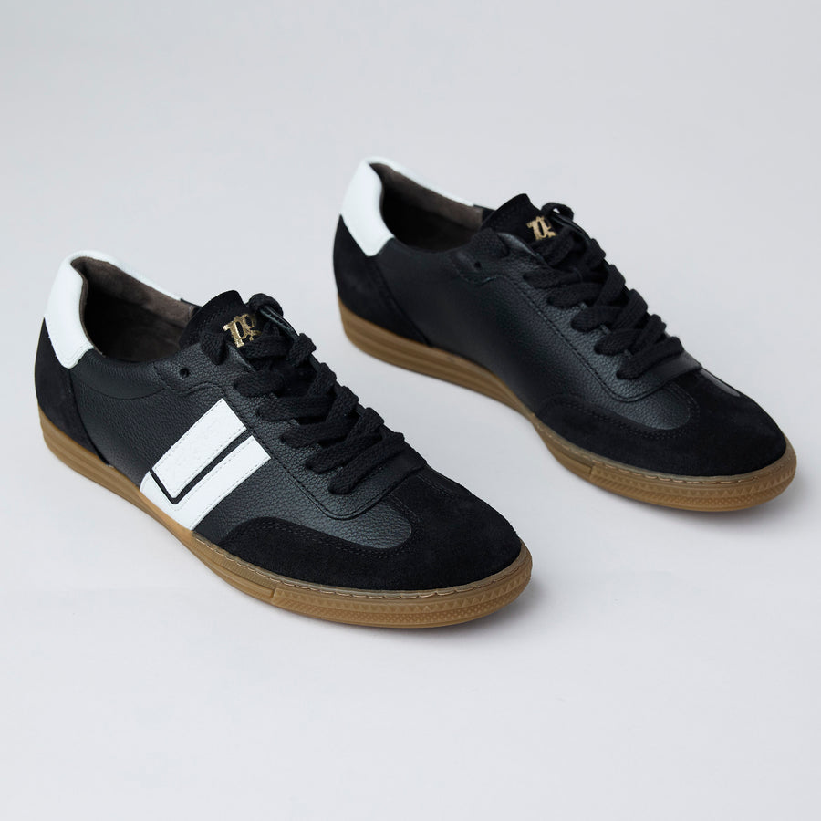 Paul Green Black and White Leather Trainers