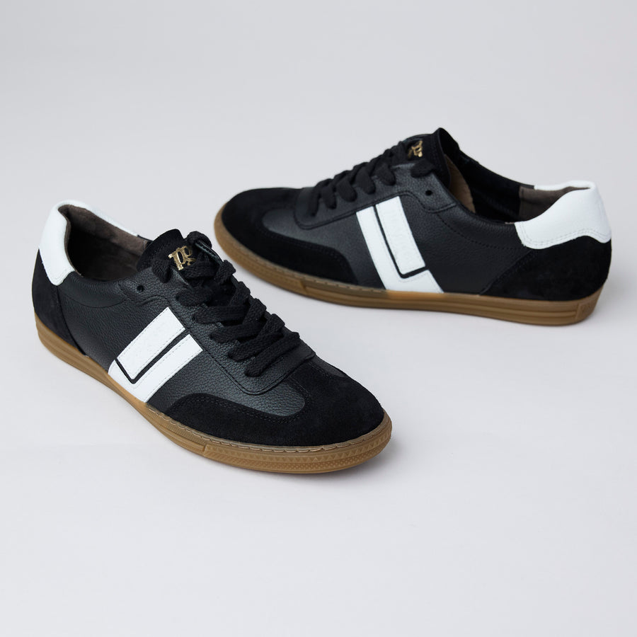 Paul Green Black and White Leather Trainers