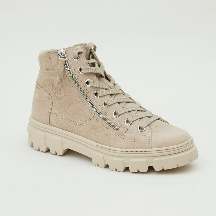 Paul Green Beige Nubuck Hightop Trainers - Nozomi