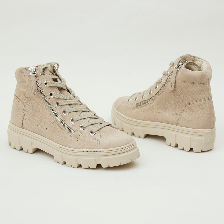 Paul Green Beige Nubuck Hightop Trainers - Nozomi