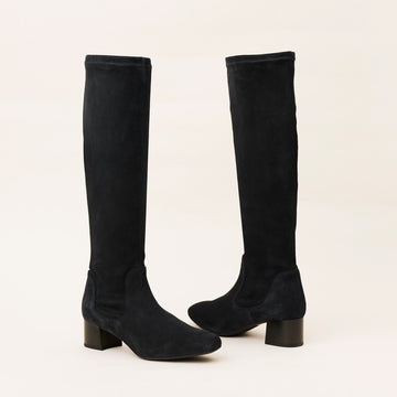 Peter Kaiser Knee High Navy Stretch Suede Boot - Nozomi