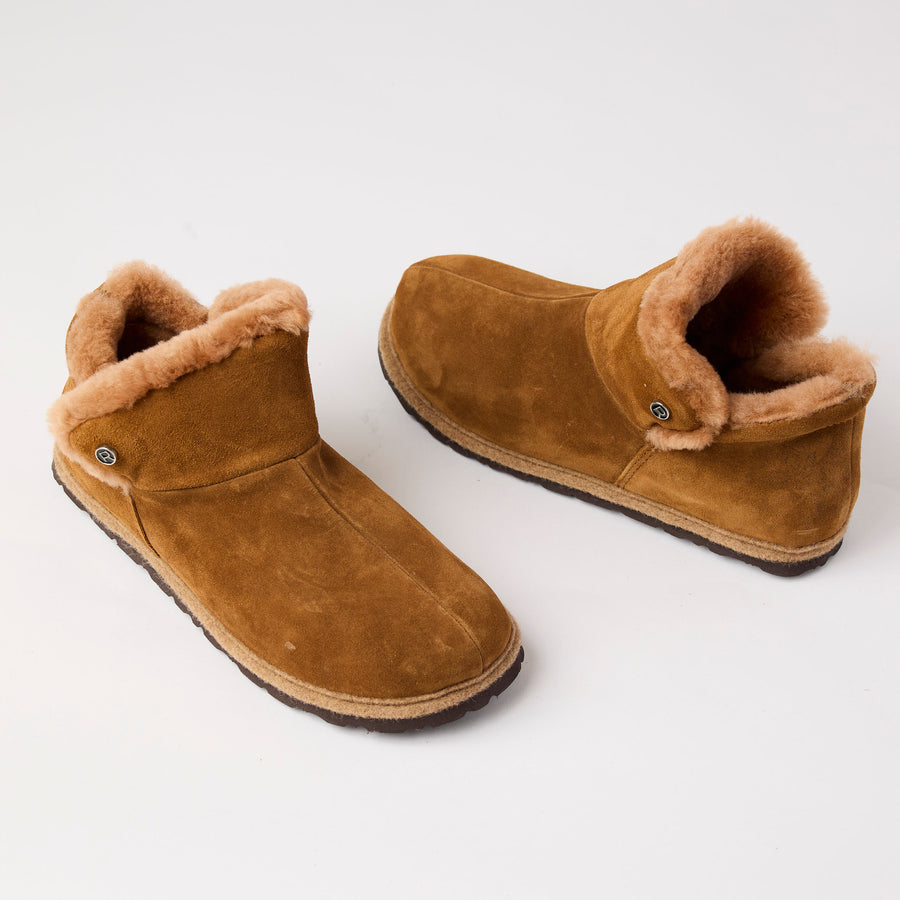 Rohde Tan Suede Leather Shearling Ankle Boots - Nozomi