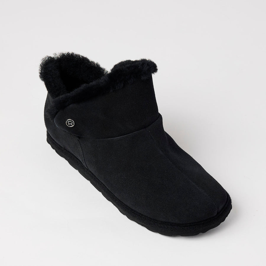 Rohde Black Suede Leather Shearling Ankle Boots - Nozomi