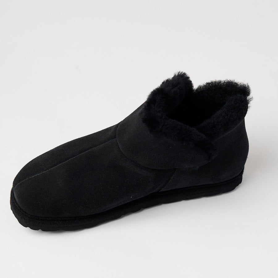 Rohde Black Suede Leather Shearling Ankle Boots - Nozomi