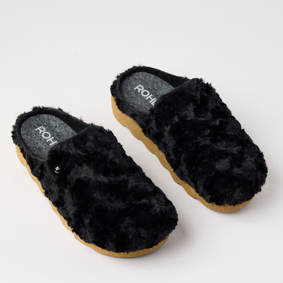 Rohde Black Faux Fur Mules - Nozomi