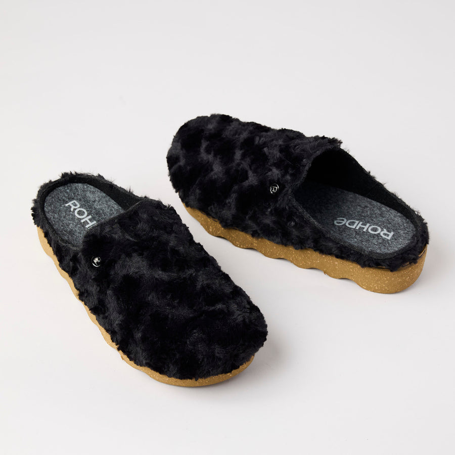 Rohde Black Faux Fur Mules - Nozomi