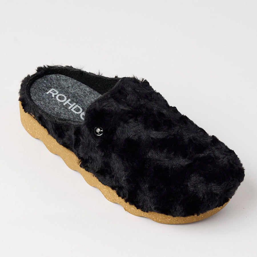 Rohde Black Faux Fur Mules - Nozomi