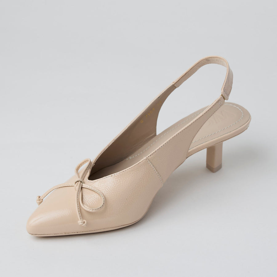 Wonders Nude Patent Leather Slingback Shoes