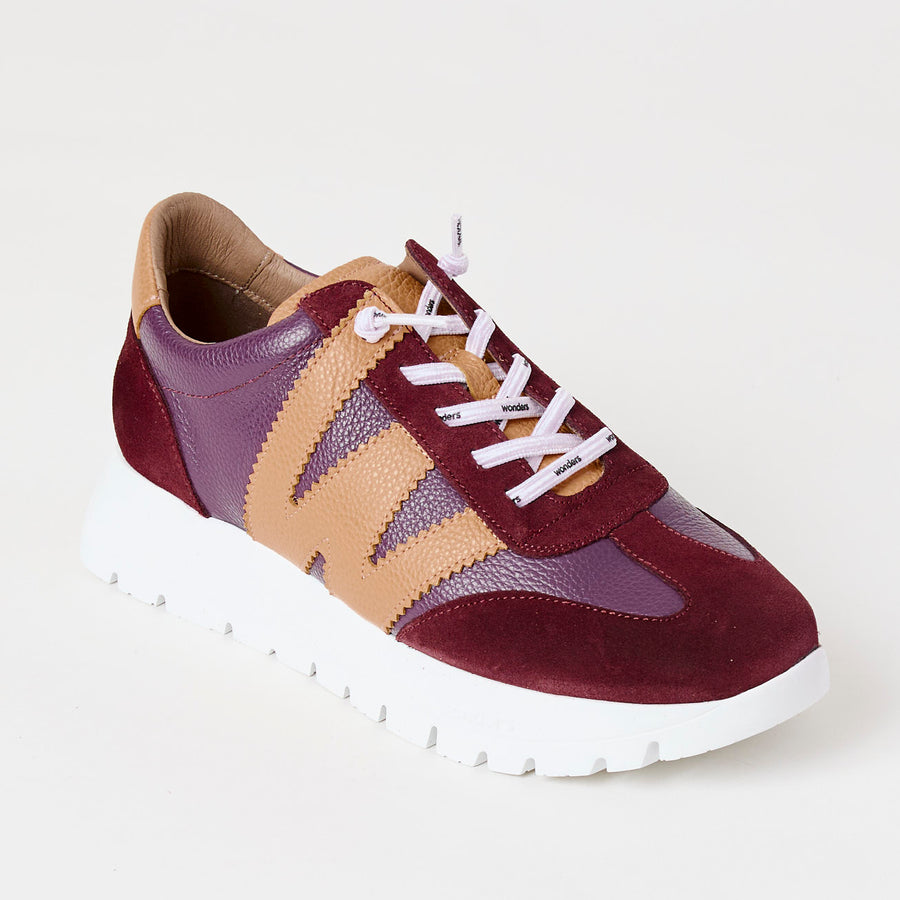 Wonders Burgundy Suede Leather Trainers - Nozomi