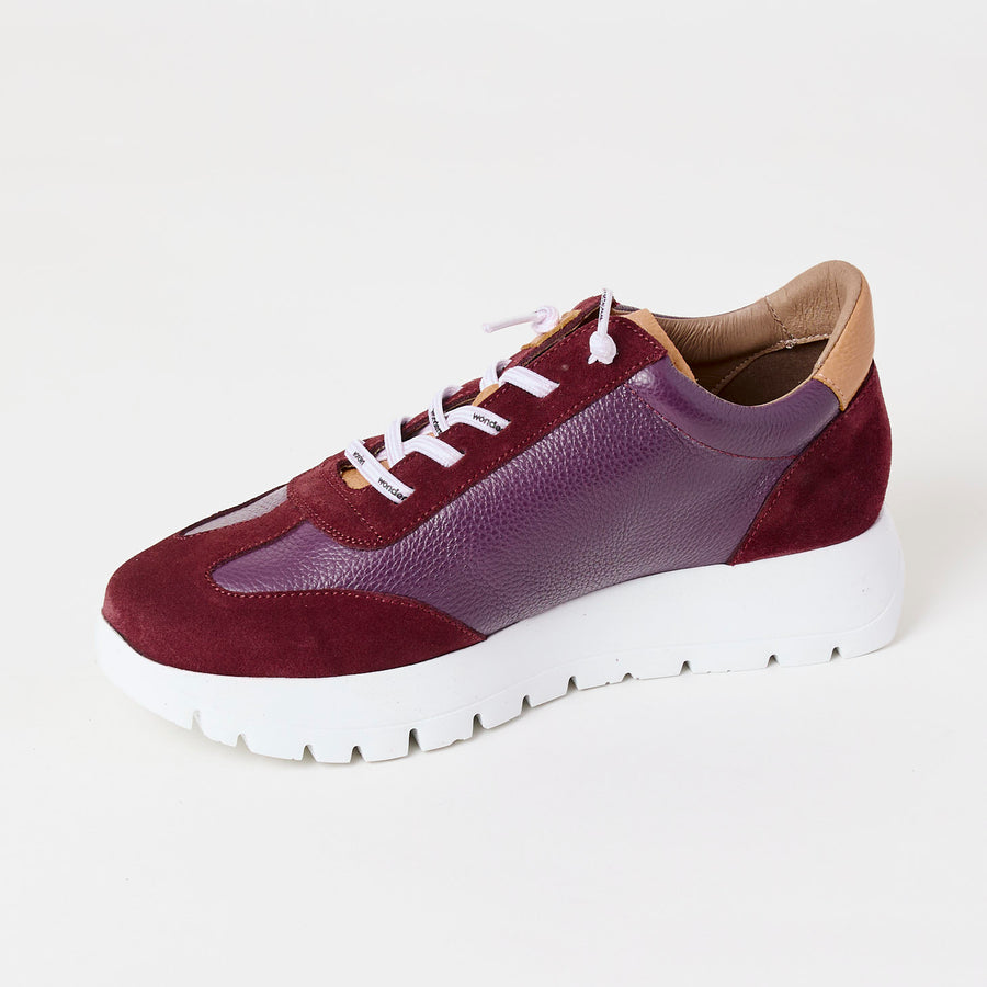 Wonders Burgundy Suede Leather Trainers - Nozomi