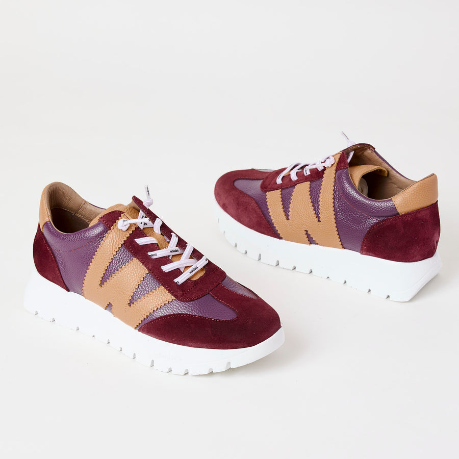 Wonders Burgundy Suede Leather Trainers - Nozomi