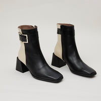 Ladies cream clearance leather ankle boots