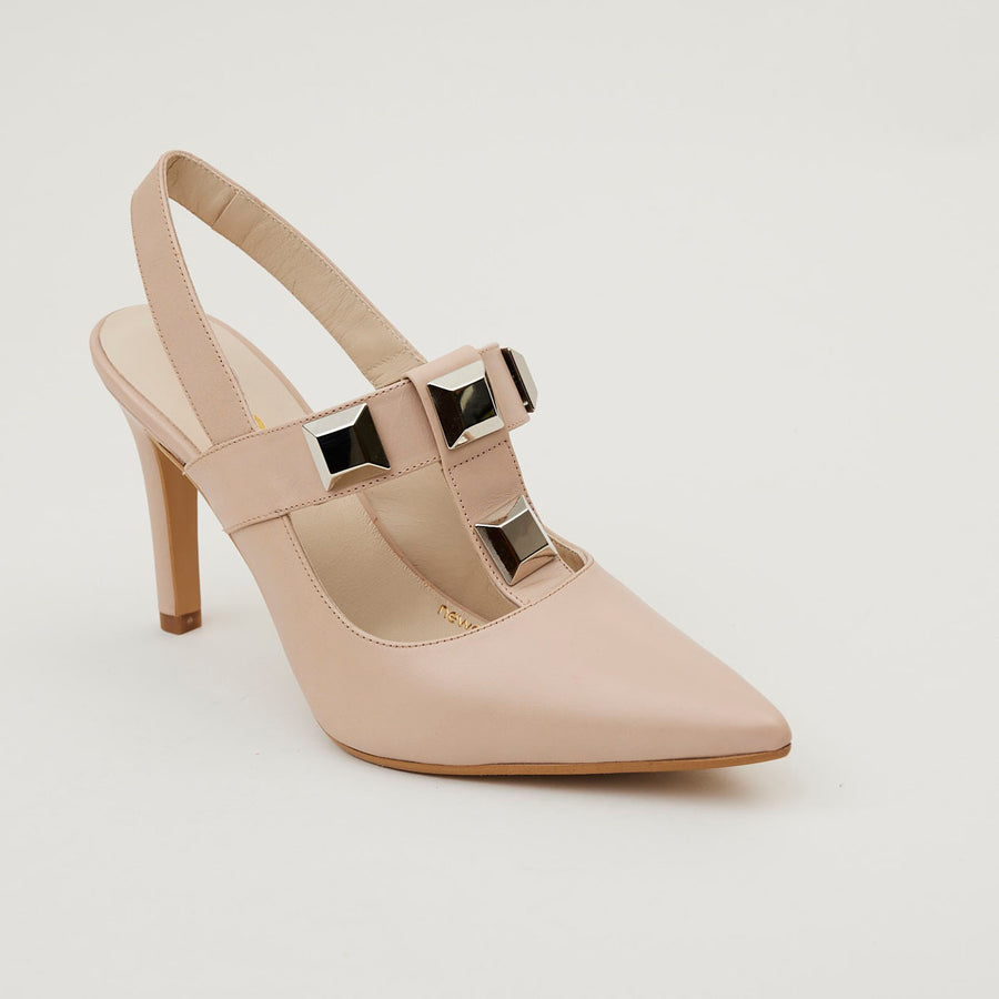 Lodi Blush Leather Slingback Shoes - Nozomi