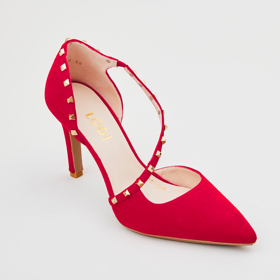 Lodi Red Suede Court Shoes - Nozomi