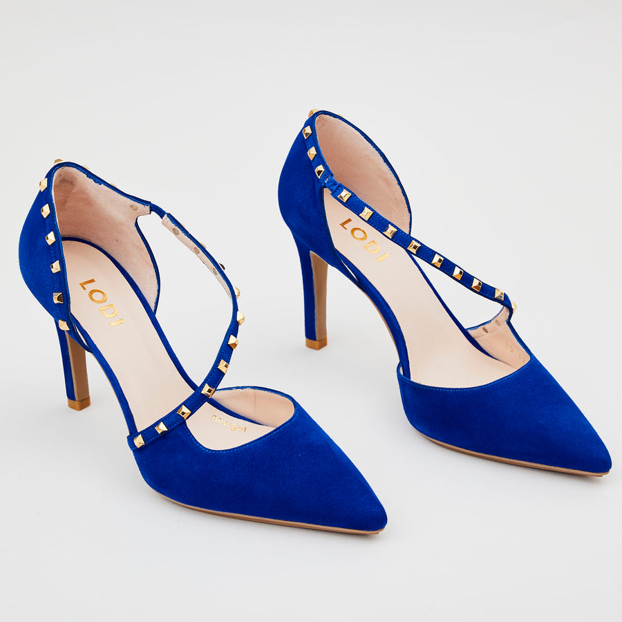 Lodi Blue Suede Court Shoes - Nozomi