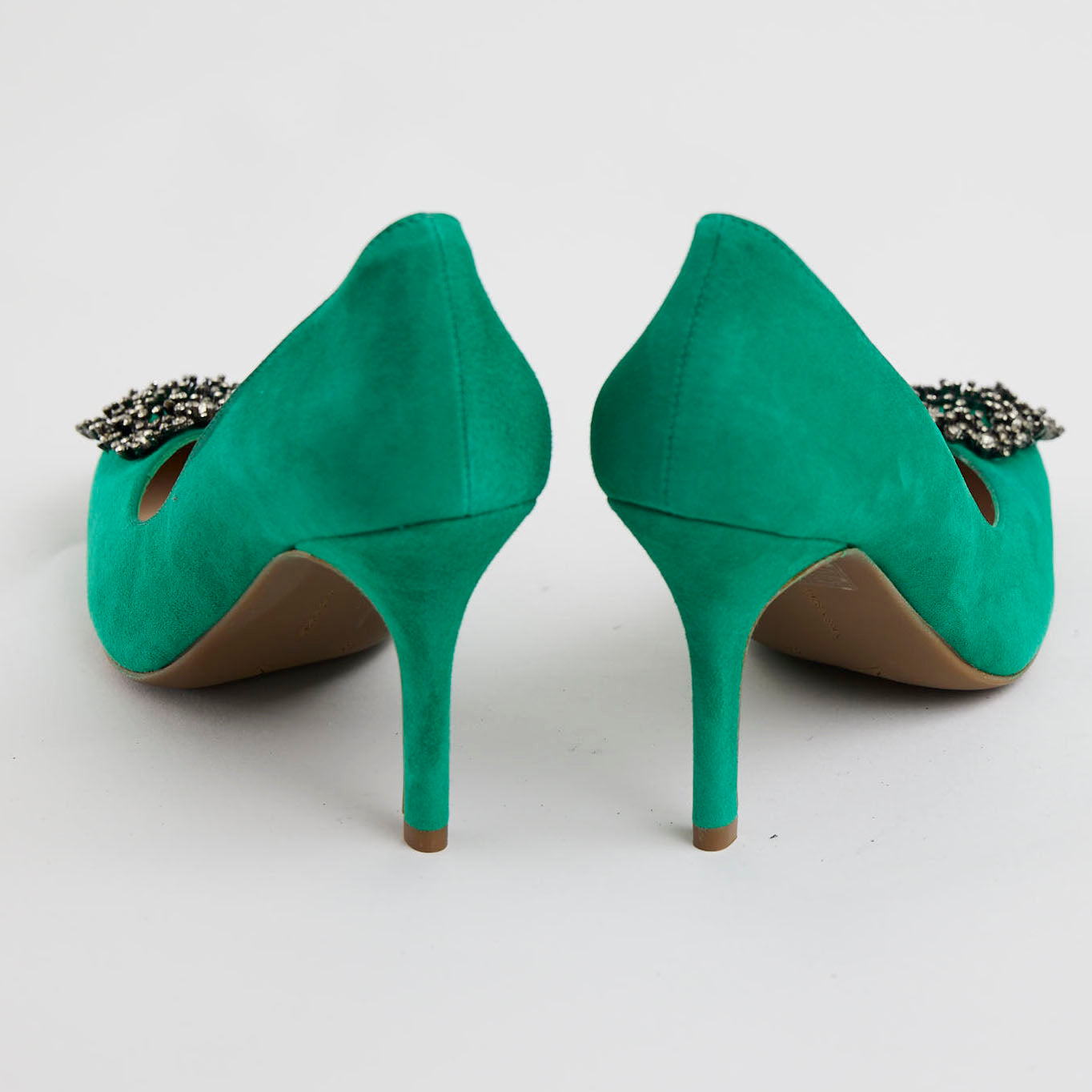 Emerald green kitten heel on sale shoes