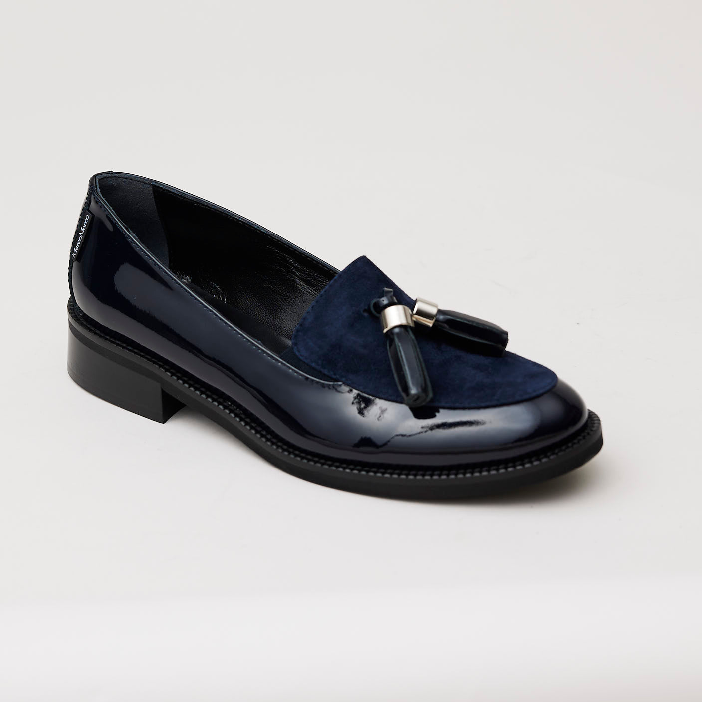 Marco Moreo Navy Patent Leather Loafers | Shop online @ Nozomi