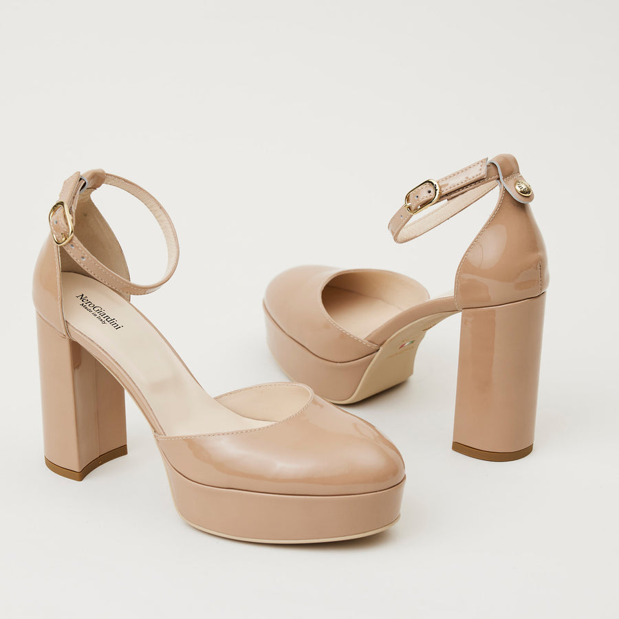 NeroGiardini Nude Patent Leather Platforms - Nozomi