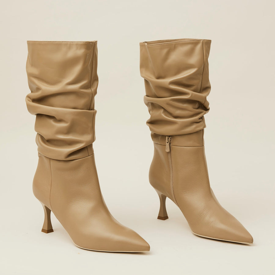 Beige slouch outlet boots