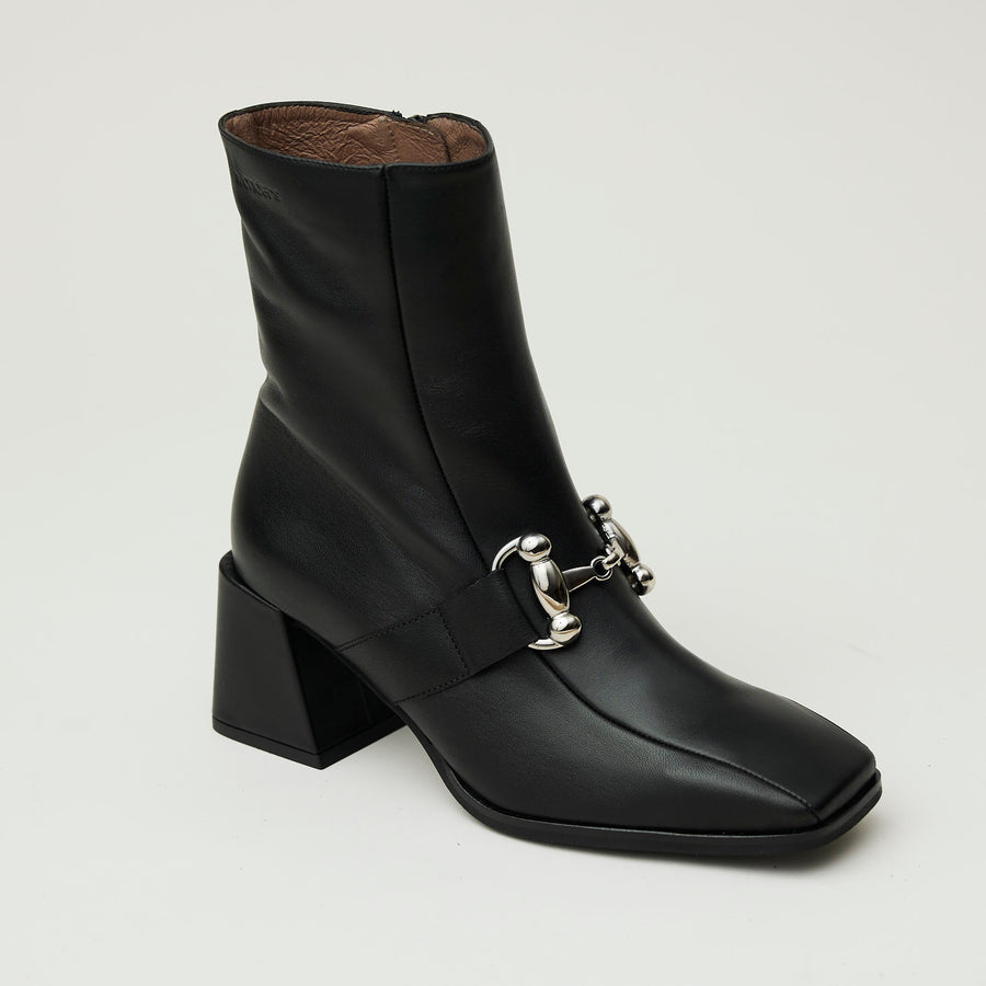 Wonders Black Leather Over Ankle Boots - Nozomi